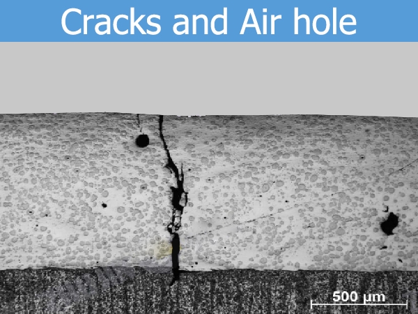 How to solve cracks and air hole in laser cladding coatings